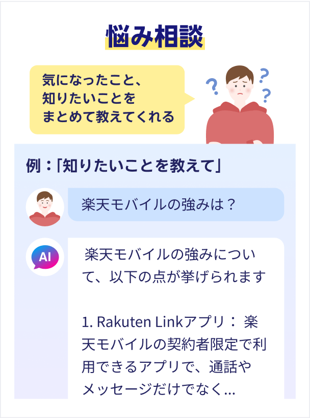 悩み相談 気になったこと、知りたいことをまとめて教えてくれる