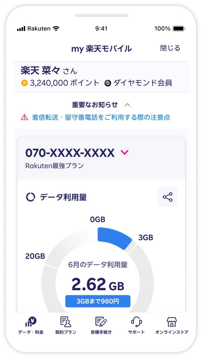 my楽天モバイル