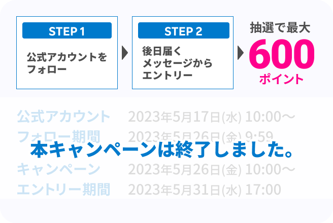 本キャンペーンは終了しました。