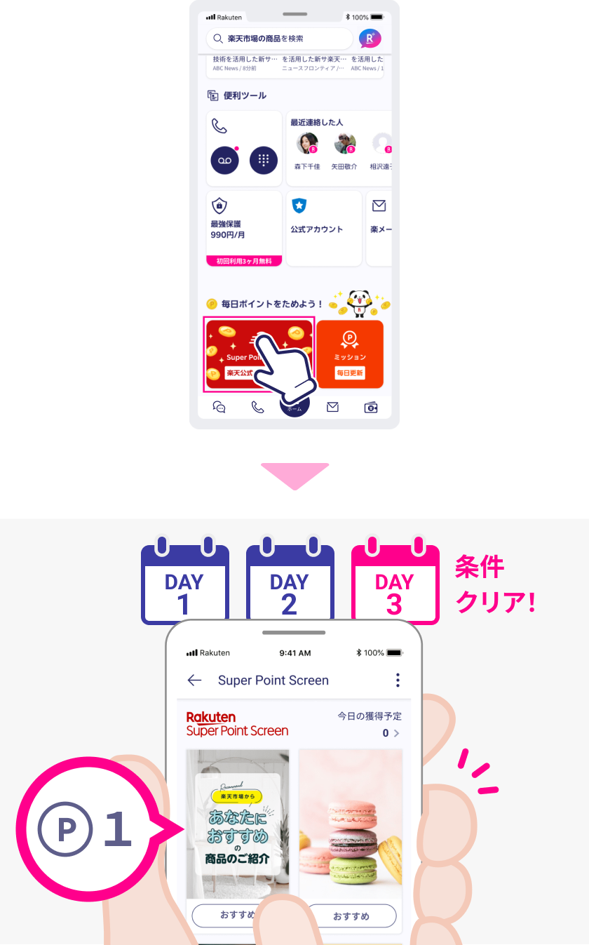 条件クリアしてポイントゲット