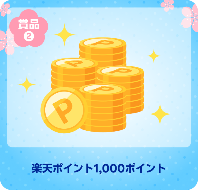 賞品2 楽天ポイント1,000ポイント